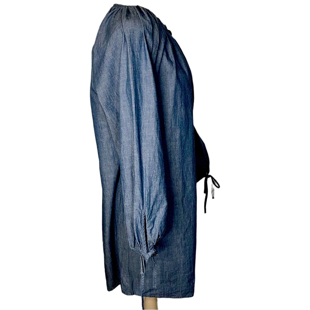 J. Crew NWT Tie Sleeve Button Front 100% Cotton Chambray Shirt Dress Cover Up - Picture 11 of 14